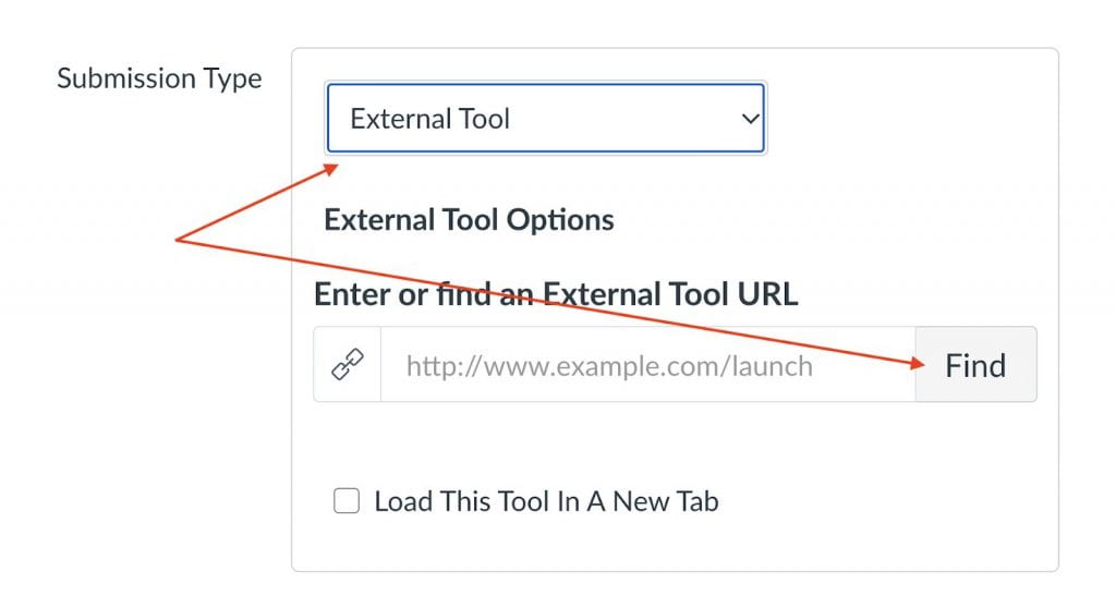 Google Assignments screenshot showing how to select the external Tool