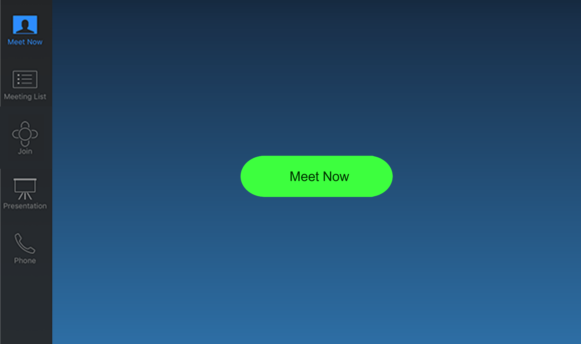 Image of Controller Screen: Meet Now button