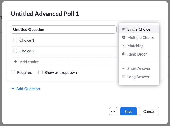 Zoom advanced polling screenshot