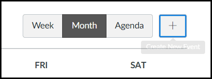 Creating a new event in the Canvas scheduler